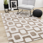 Logan Modern Vintage Area Rug - 8' X 11' - Brown/Cream