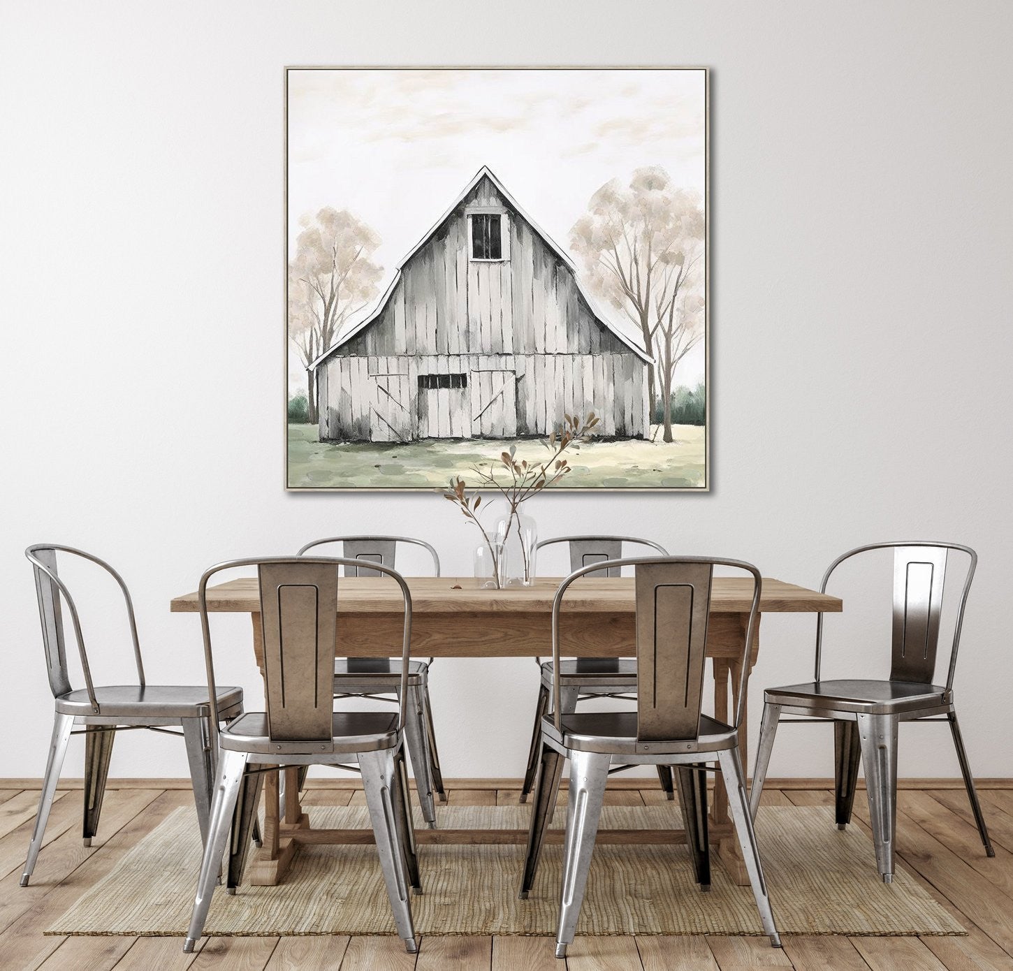 The Quiet Barn Wall Art - Grey - 40 X 40