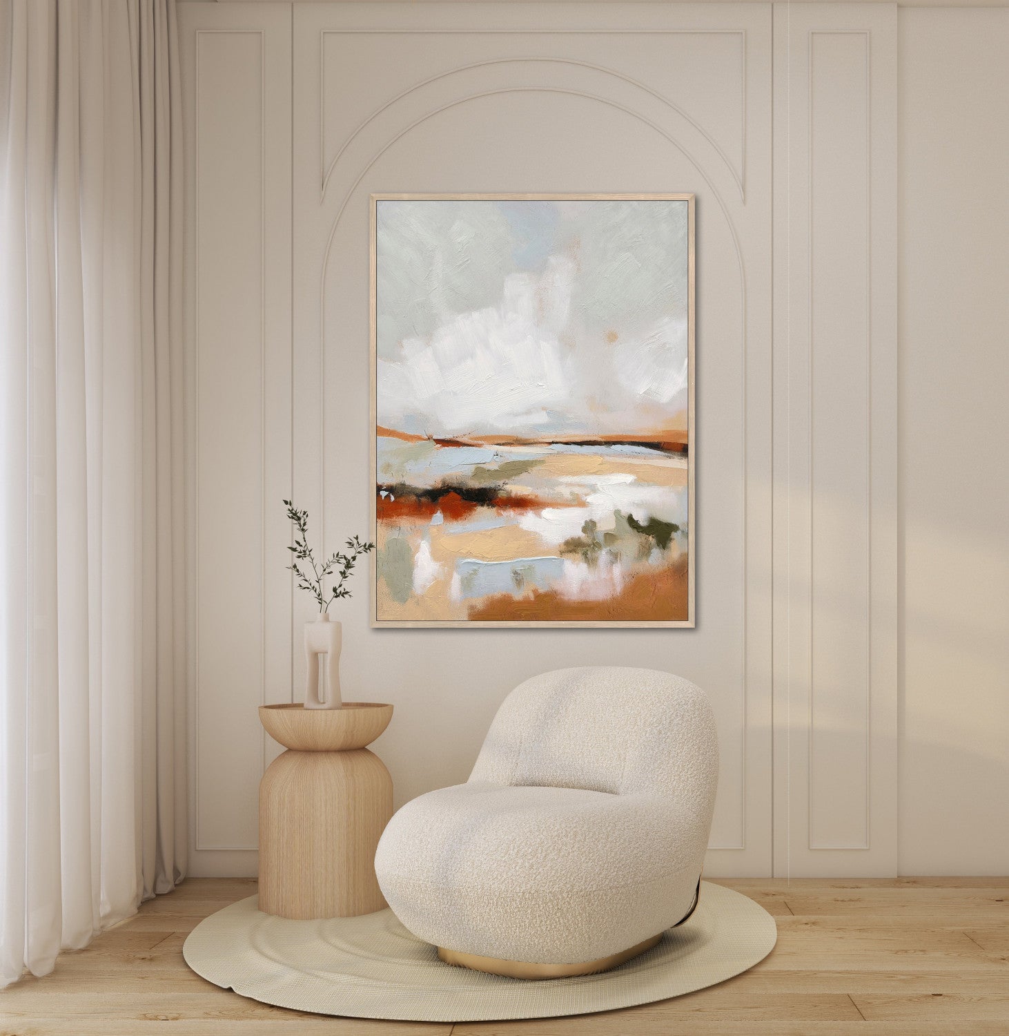 Terracotta Horizon Wall Art - Multi-Colour - 48 X 36