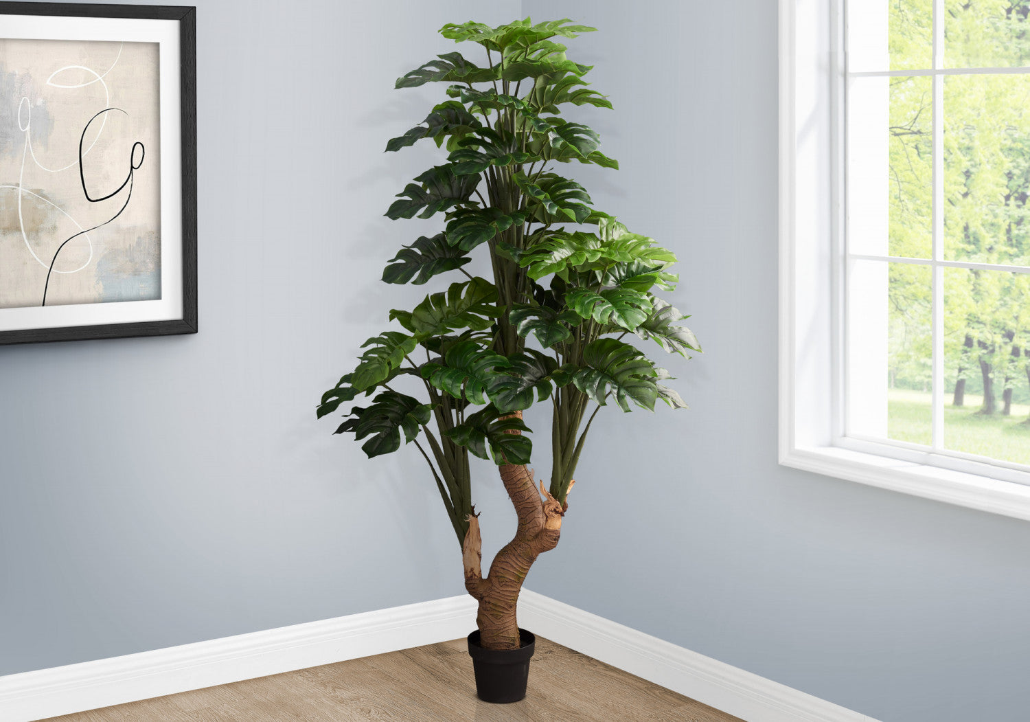 83" Monstera Tree With 8" Black Pot - Green