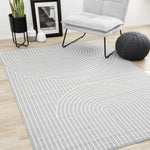 Functional Modern Arches Area Rug - Grey White - 8' X 11'