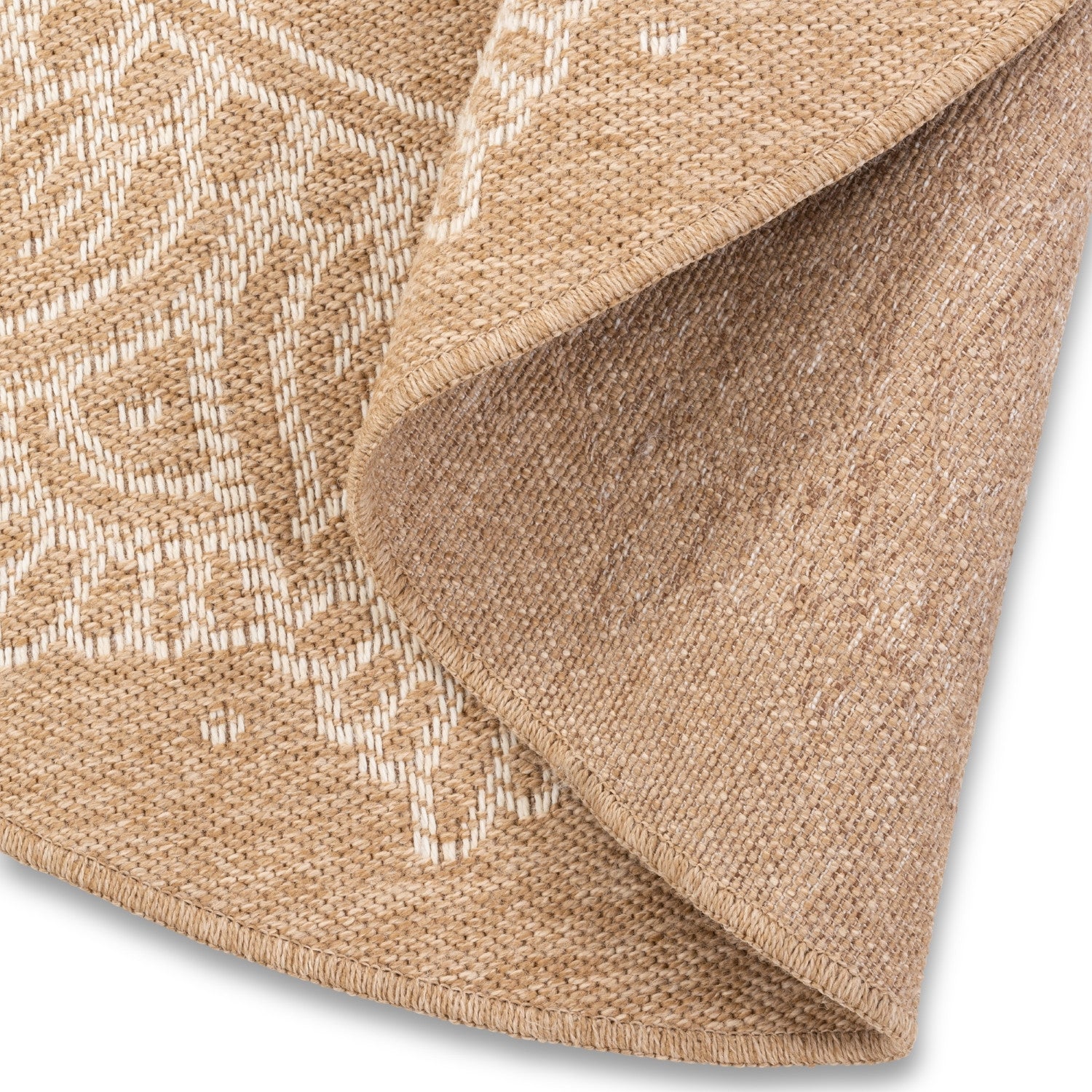 Avanos Medallion Indoor/Outdoor Rug - 6ft Round - Beige/White