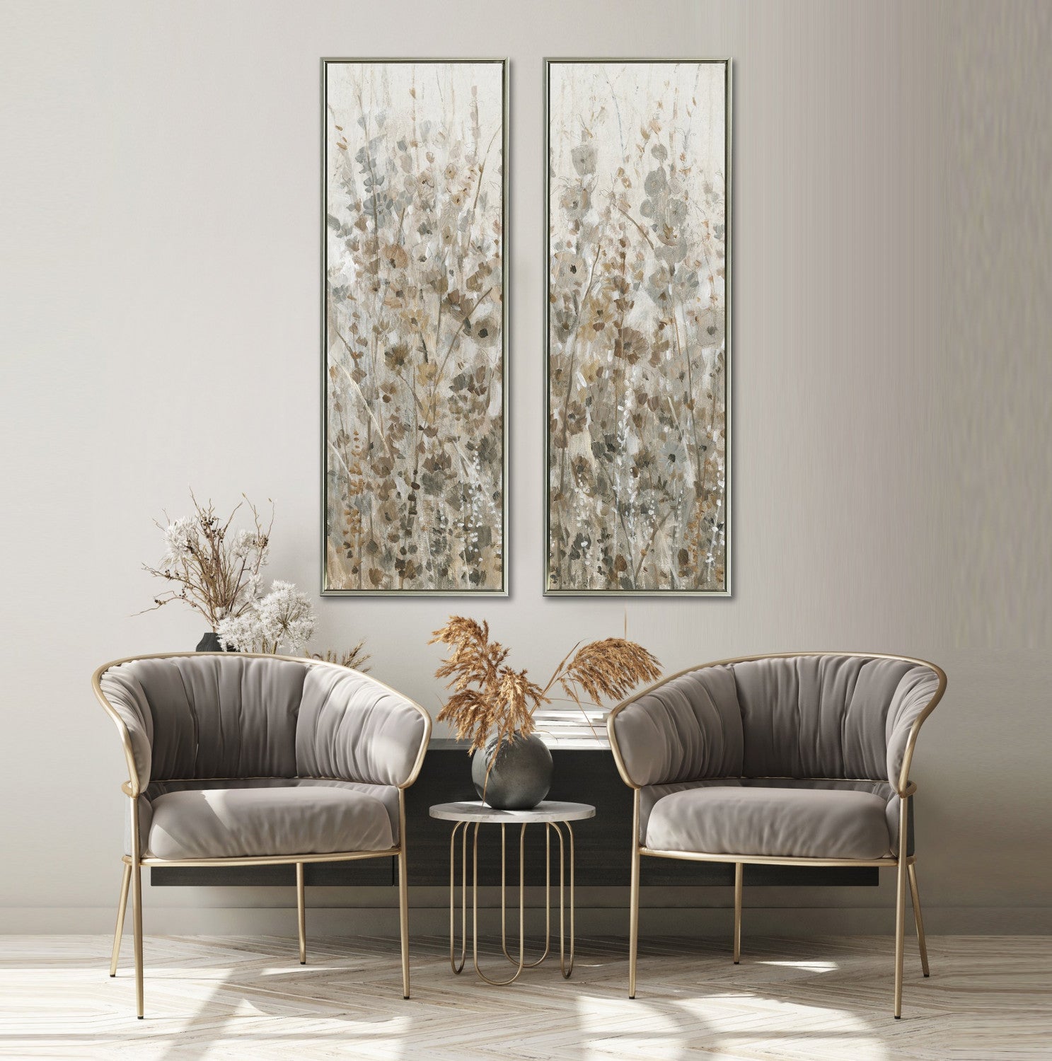 Faded Fields II Wall Art - Brown - 48 X 16