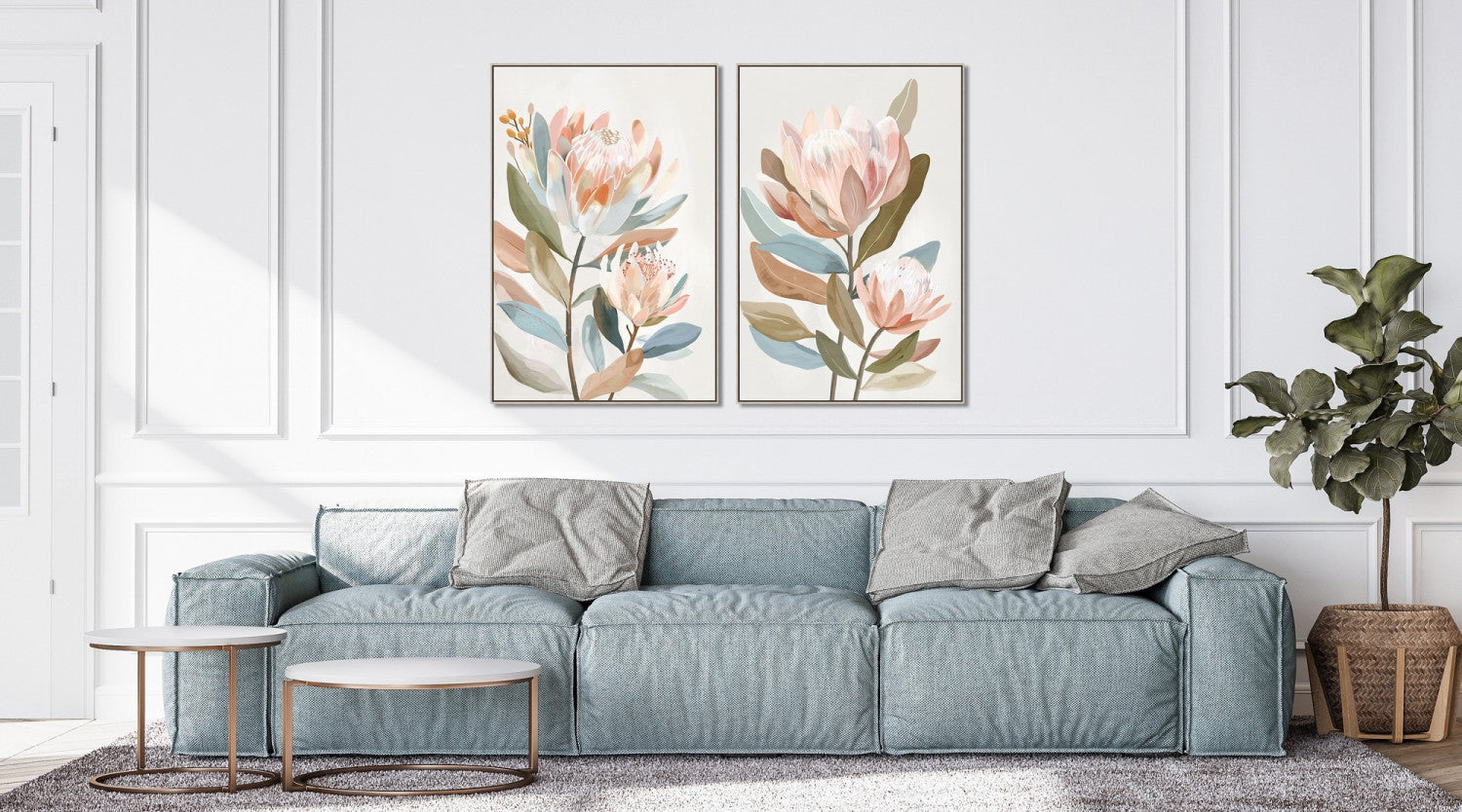 Pastel Stems II Wall Art - Multi-Colour - 42 X 28