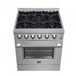 Forno Marco 30" Stainless Steel Dual Fuel Range with True Convection (4.32 Cu. Ft.) - FFSGS6197-30