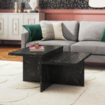 Brielle Two-Tiered Coffee Table - Faux Black Marble