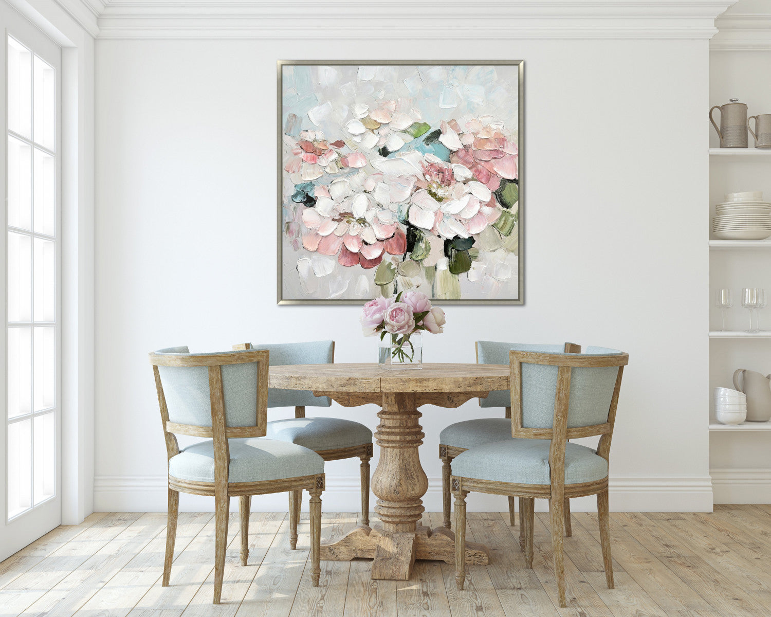 Delicate Boldness Wall Art - White/Pink - 36 X 36