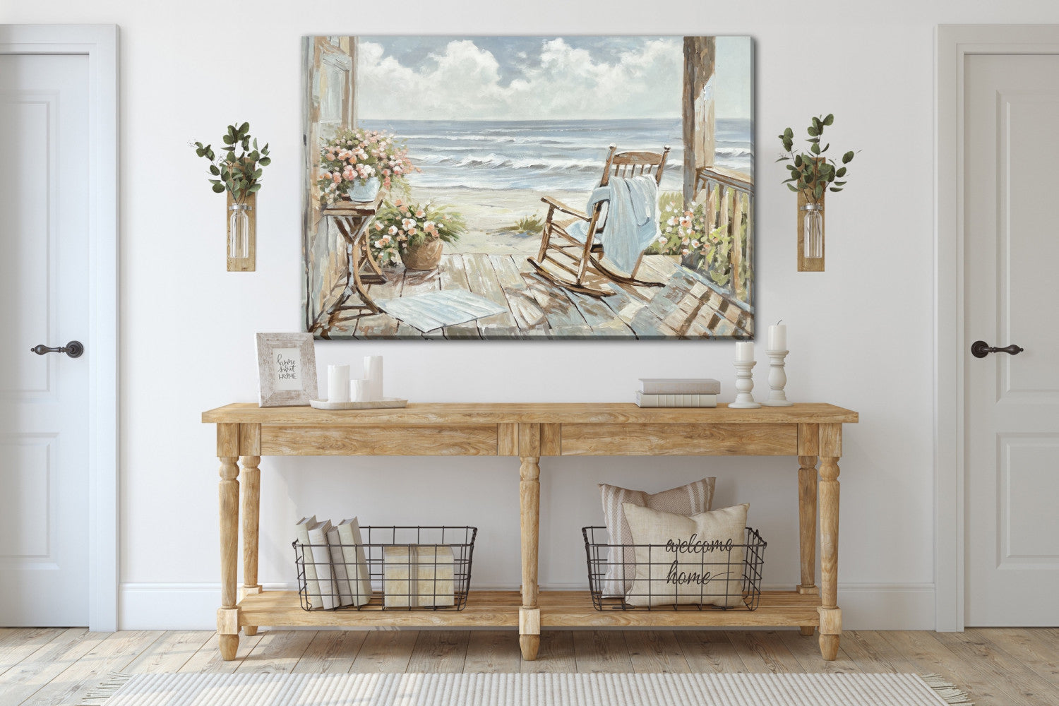 Rocking by the Sea Wall Art - Blue/Beige - 30 X 45
