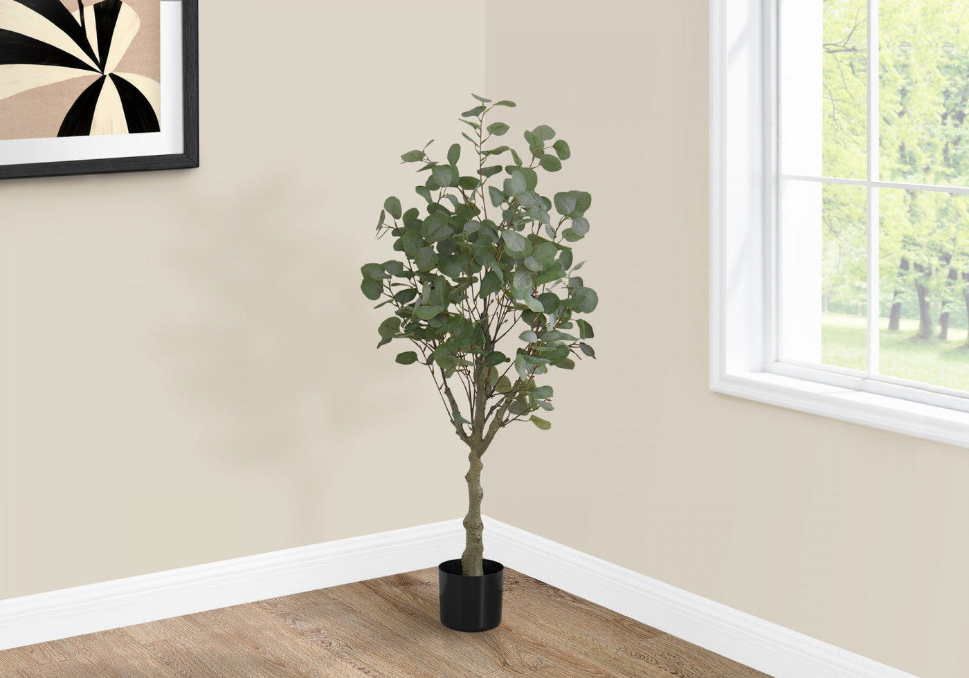 46" Eucalyptus Tree With 5" Black Pot - Green