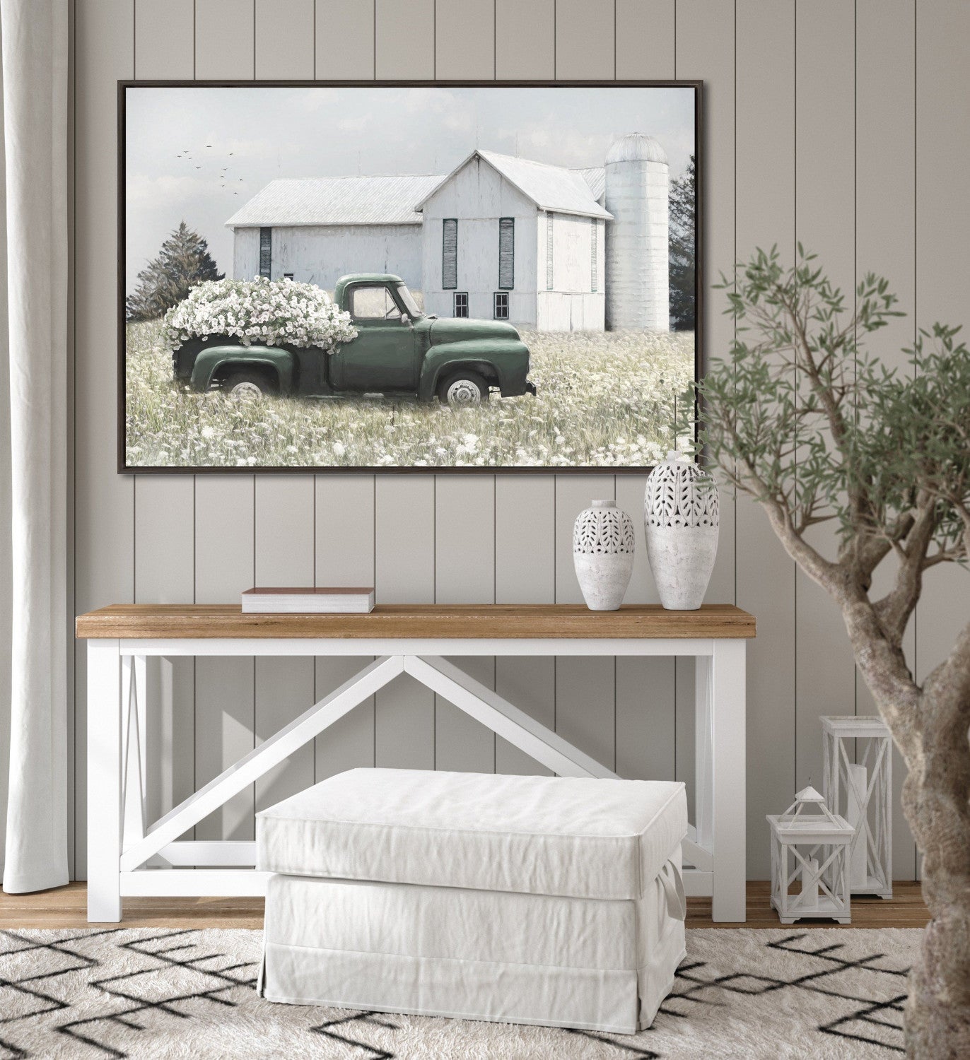 Vintage Ride Wall Art - White/Green - 30 X 45