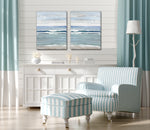 Coastal Waves Wall Art - Blue/White - 16 X 20 - Set of Two