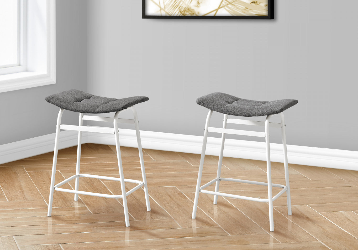 Baffin Counter Stool - White/Grey - Set Of Two