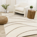 Palace Modern Curves Area Rug - 5' X 8' - Cream/Taupe