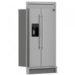 Forno Salerno 40" 20 Cu.Ft. Stainless Steel Built-in Side-by-Side Refrigerator with Ice & Water Dispenser - FFRBI1844-40SG