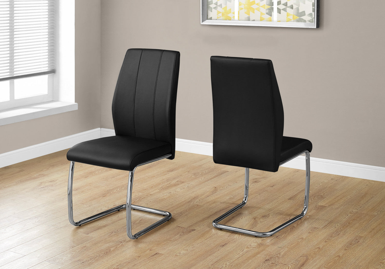 Cabot Dining Chair - Black/Chrome - Set Of Two
