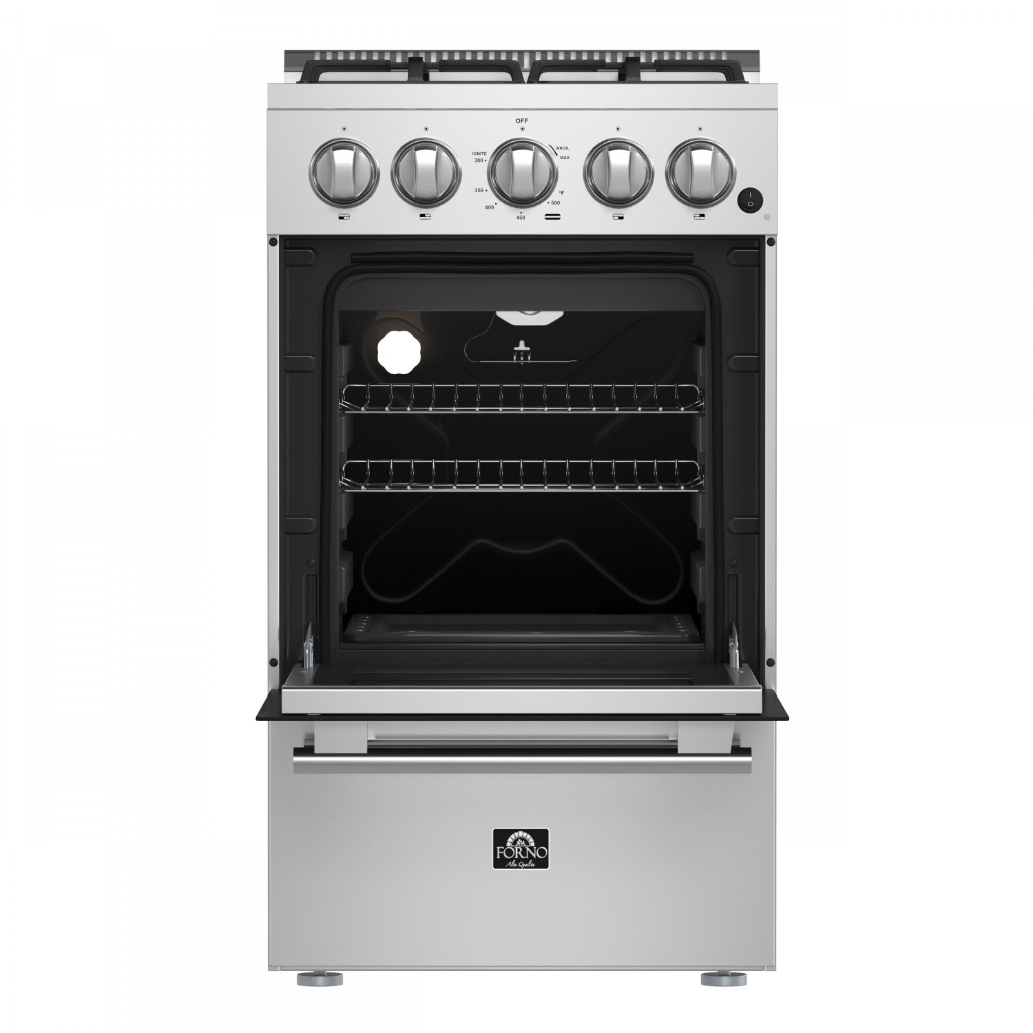 Forno Lamazze 20" Stainless Steel Freestanding Gas Range (2.05 Cu. Ft.) - FFSGS6265-20