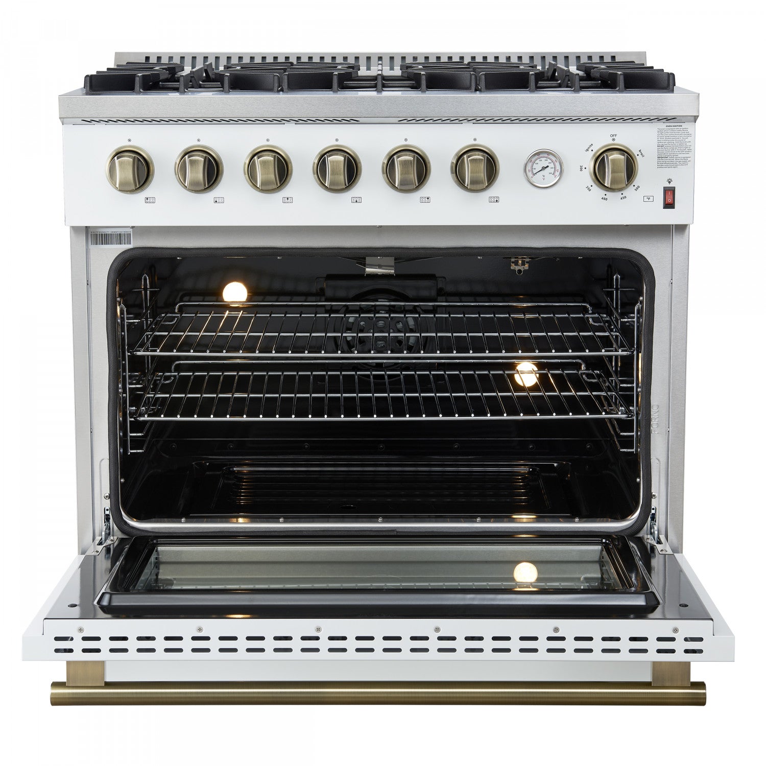 Forno Marco 36" White Freestanding Gas Range (5.36 Cu. Ft.) - FFSGS6277-36WHT