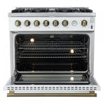 Forno Marco 36" White Freestanding Gas Range (5.36 Cu. Ft.) - FFSGS6277-36WHT