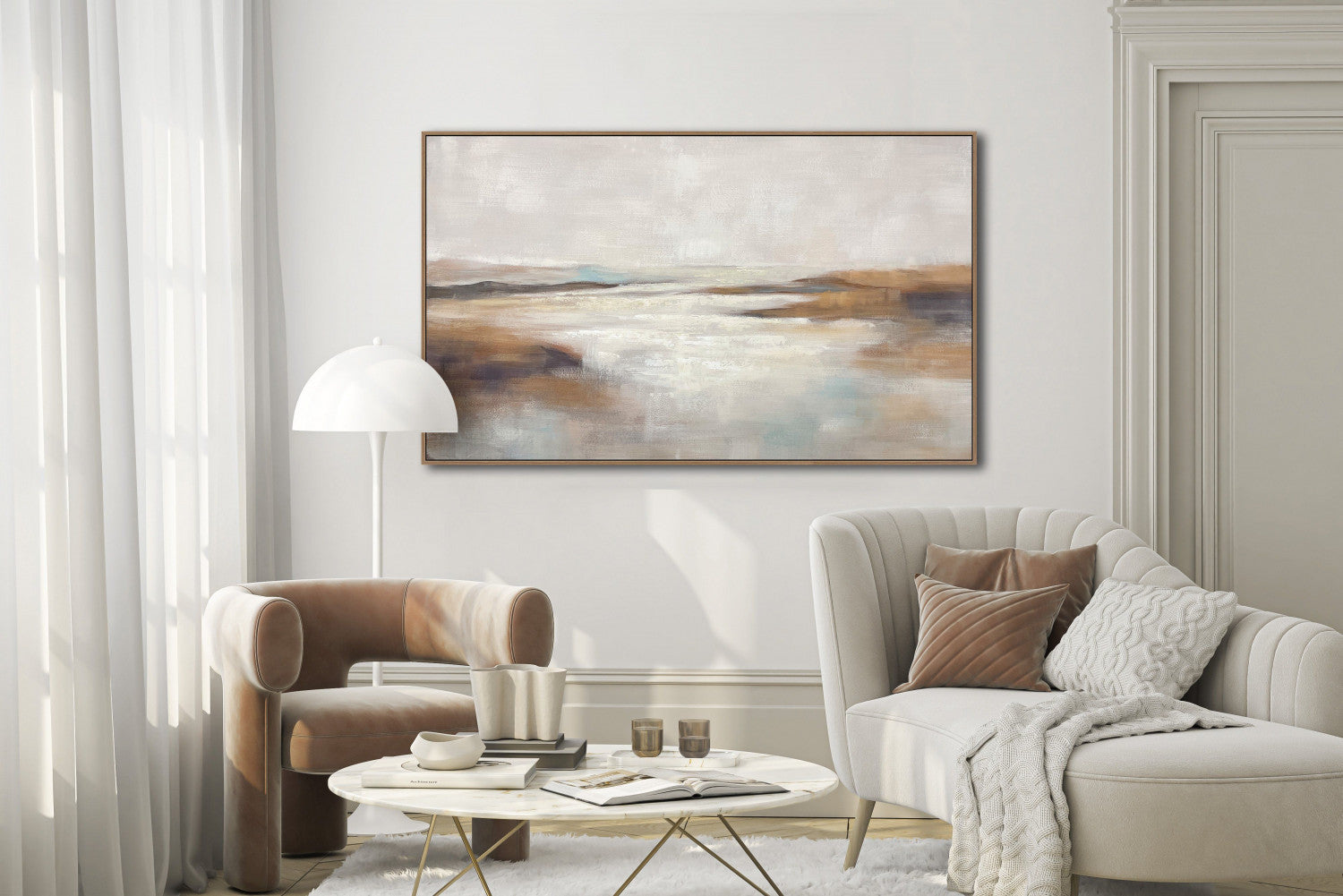 Muted Horizons Wall Art - Brown/Beige - 30 X 50