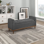 Elayne Ottoman Bench - Dark Grey
