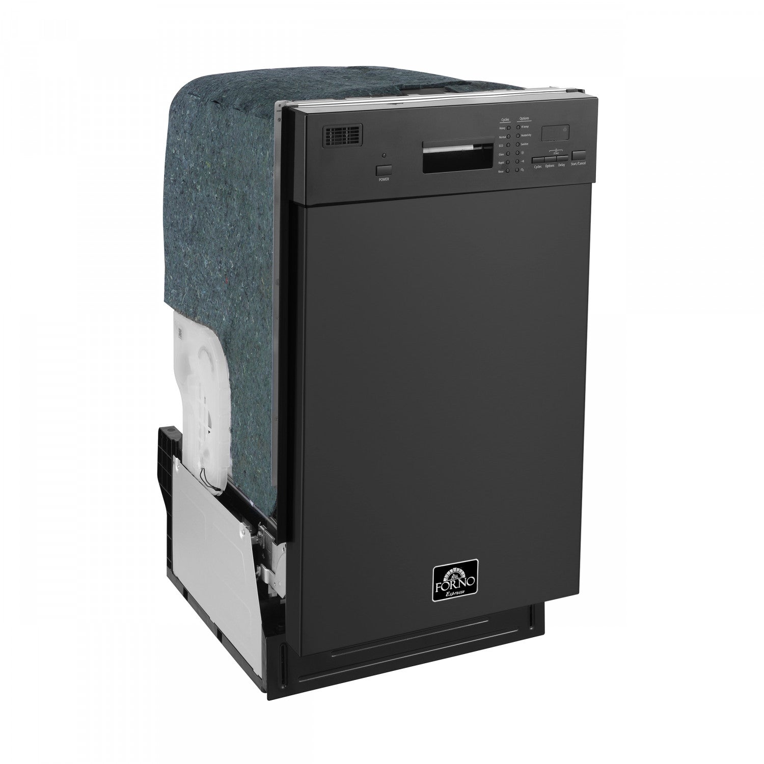 Forno Polo 18" Black Built-in Front Control Dishwasher (52 dBa) - FDWBI8041-18BLK