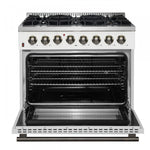 Forno Galiano 36" White Dual Fuel Range (5.36 Cu. Ft.) - FFSGS6156-36WHT