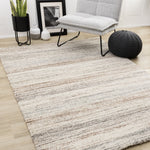 Marquee Soft Contemporary Area Rug - Cream Rust - 5' X 8'