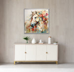 Equine Bloom Wall Art - Multi-Colour - 32 X 32