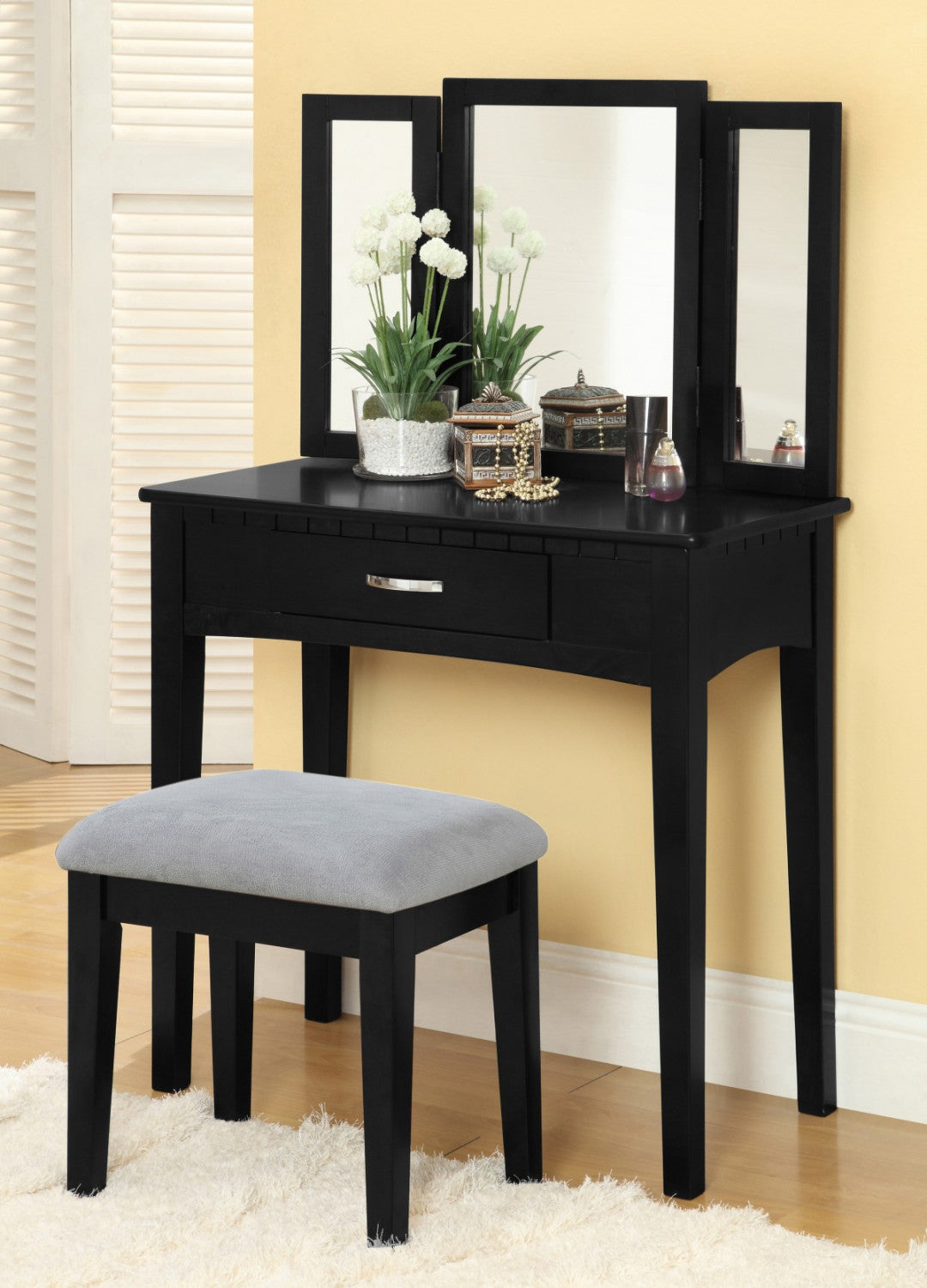 Campbell Vanity Table Set - Black