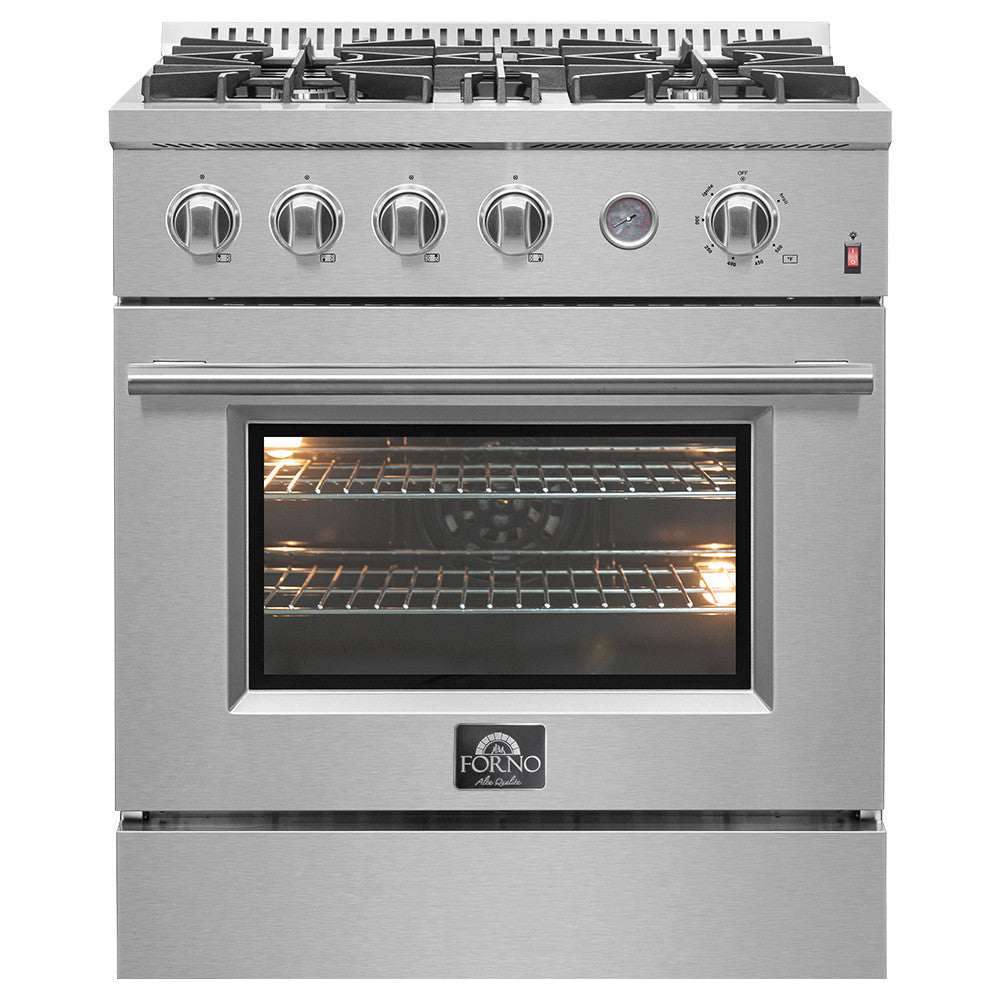 Forno Premium Stainless Steel Kitchen Package with Side-by-Side Refrigerator and Gas Range - FBDL-021-03CAUS