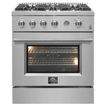 Forno Premium Stainless Steel Kitchen Package with Side-by-Side Refrigerator and Gas Range - FBDL-021-03CAUS