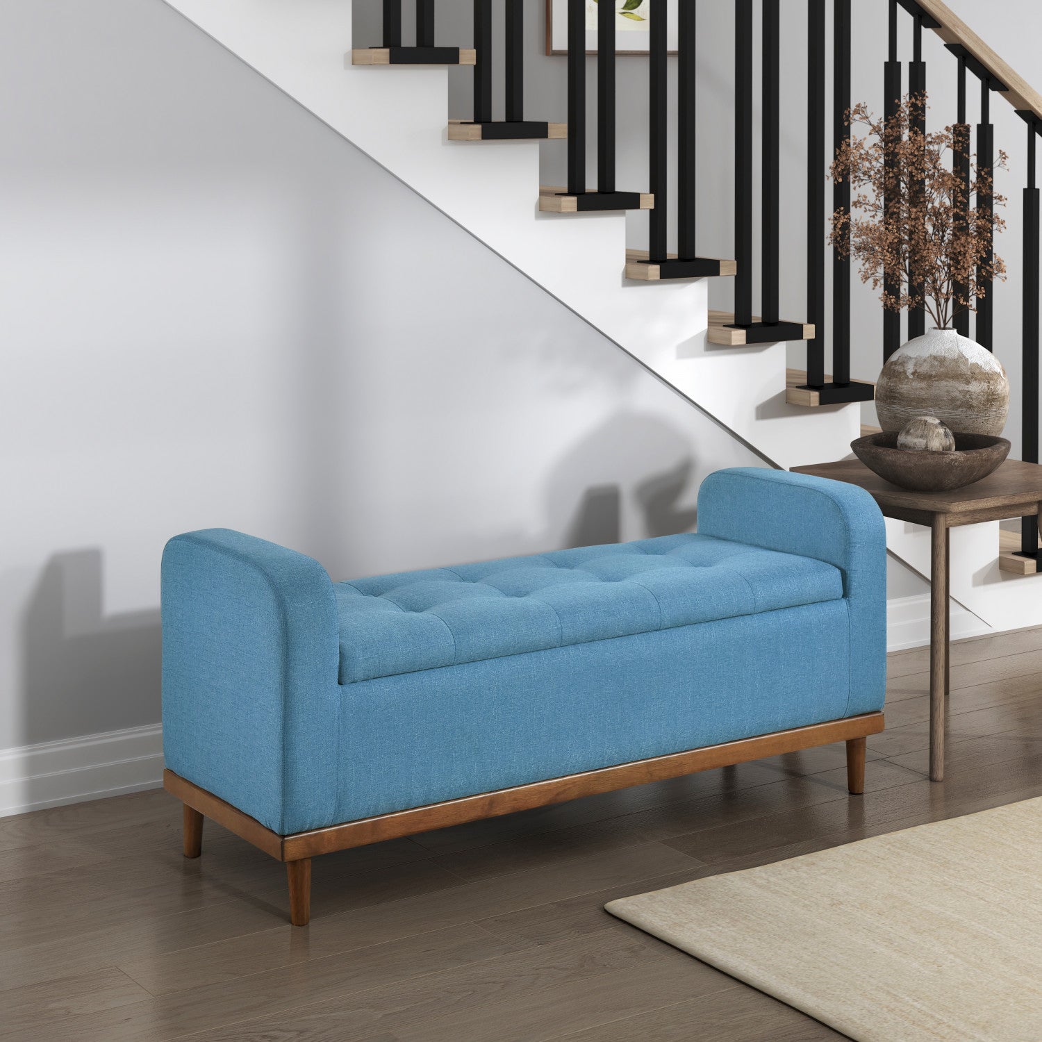 Elayne Ottoman Bench - Blue
