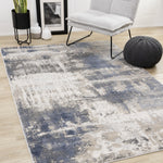 Logan Casual Contemporary Area Rug - 8' X 11' - Cream/Blue/Grey