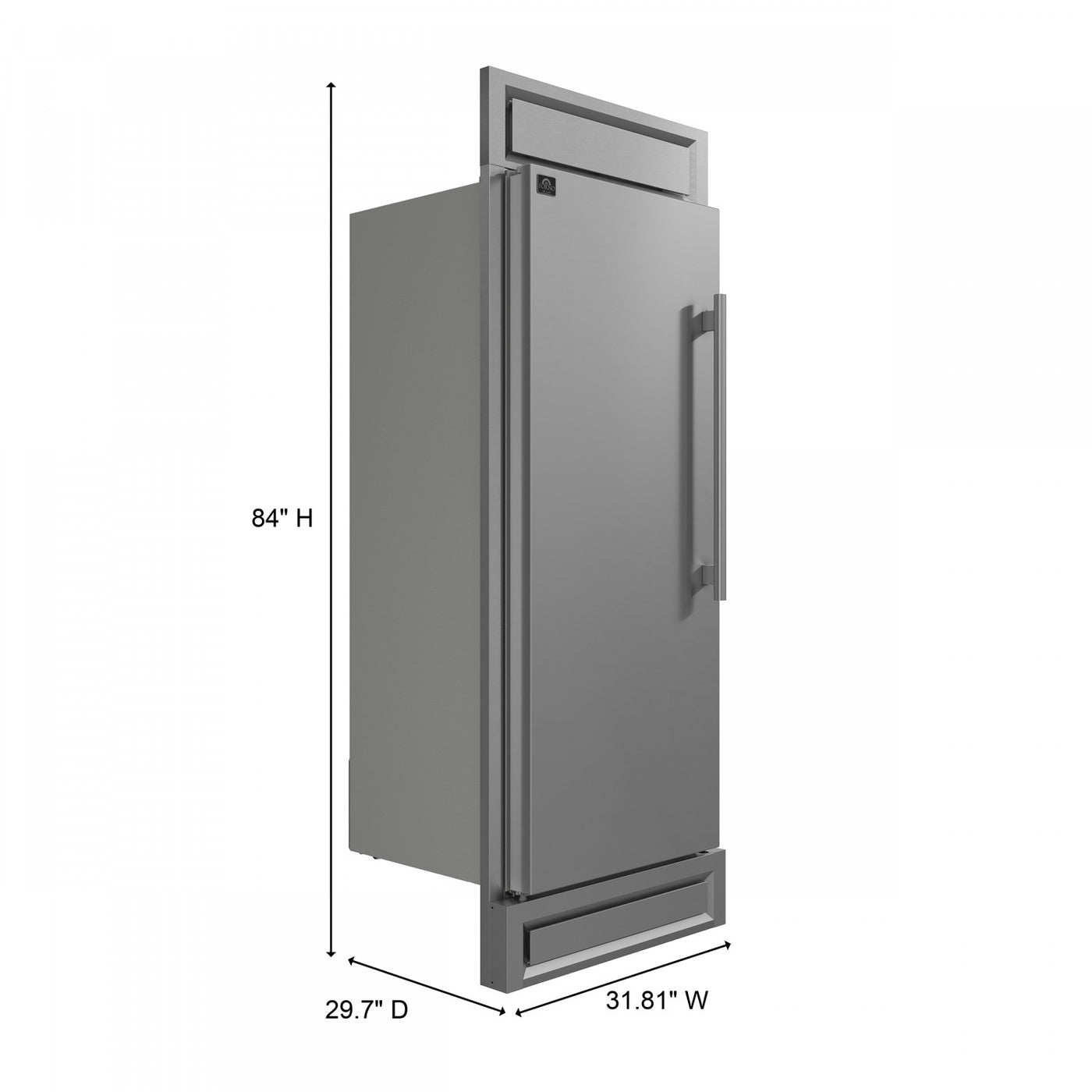 Forno Maderno 28" Stainless Steel Built-In Convertible Refrigerator/Freezer with Left Swing Door (13.6 Cu. Ft.) - FFFFD1722-32LS