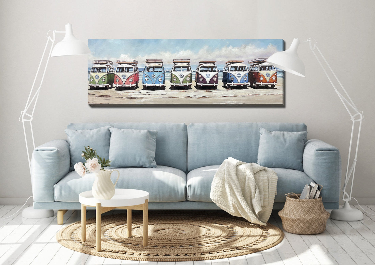 Seaside Parking Wall Art - Multi-Colour - 20 X 60