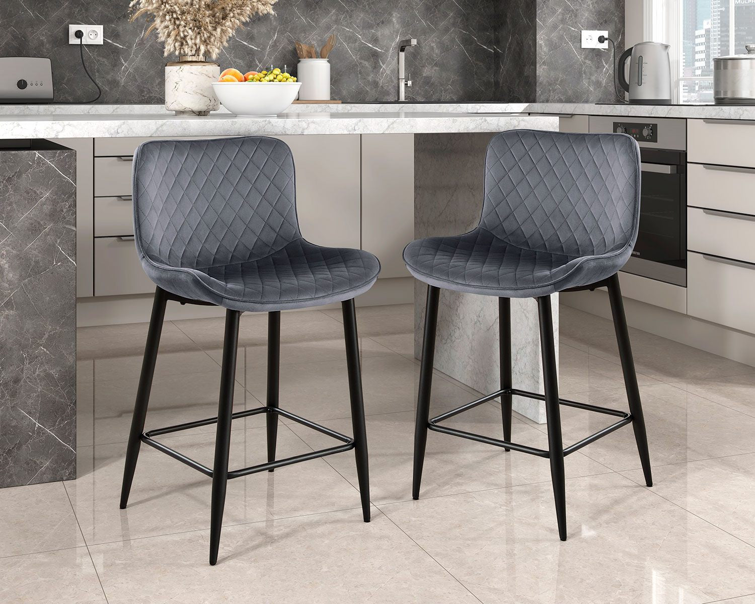 Nya Counter Stool - Grey - Set of Two