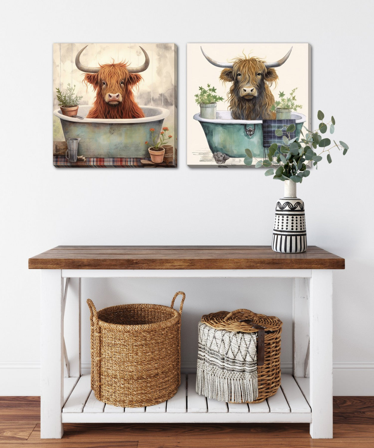 Spa Day on the Farm Wall Art - Multi-Colour - 16 X 16 - Set of Two