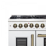 Forno Galiano 48" White French Door Freestanding Dual Fuel Double Oven Range (6.58 Cu. Ft.) - FFSGS6356-48WHT