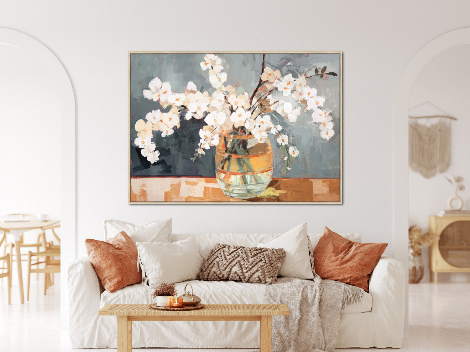 Spring in a Glass Wall Art - Blue/Orange - 40 X 55