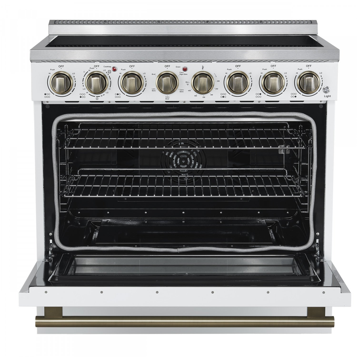 Forno Paolo 36" White Freestanding Electric Range with True Convection (5.44 Cu. Ft.) - FFSEL6011-36WHT