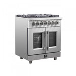 Forno Massimo Stainless Steel French Door Dual Fuel Range with True Convection (4.32 Cu. Ft.) - FFSGS6325-30