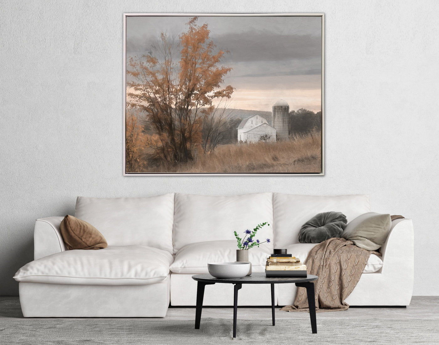 Autumn Edge Wall Art - Grey/Beige - 40 X 50