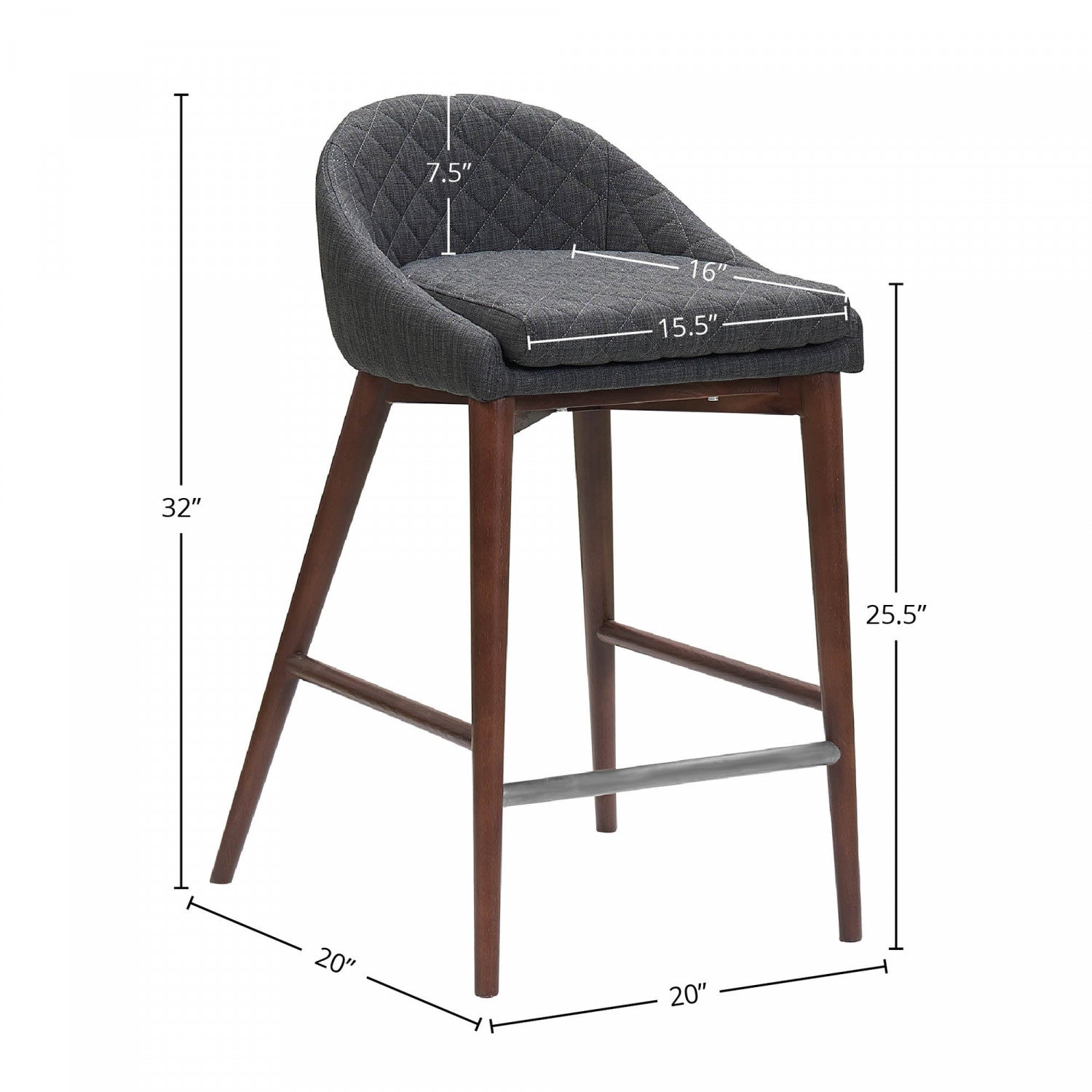 Lunvik Counter Stool - Dark Grey - Set of Two