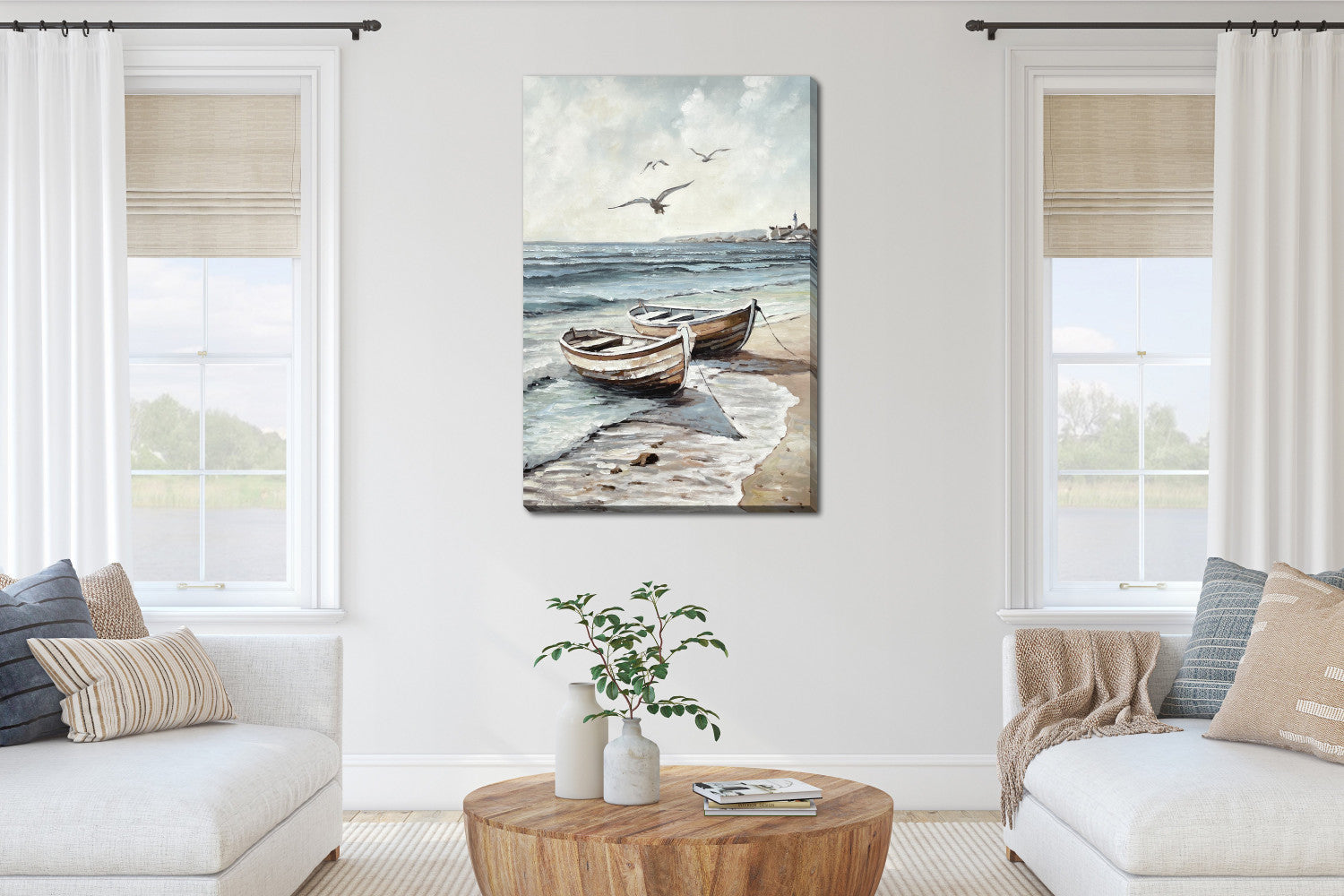 Anchored Wall Art - Blue/White - 30 X 45