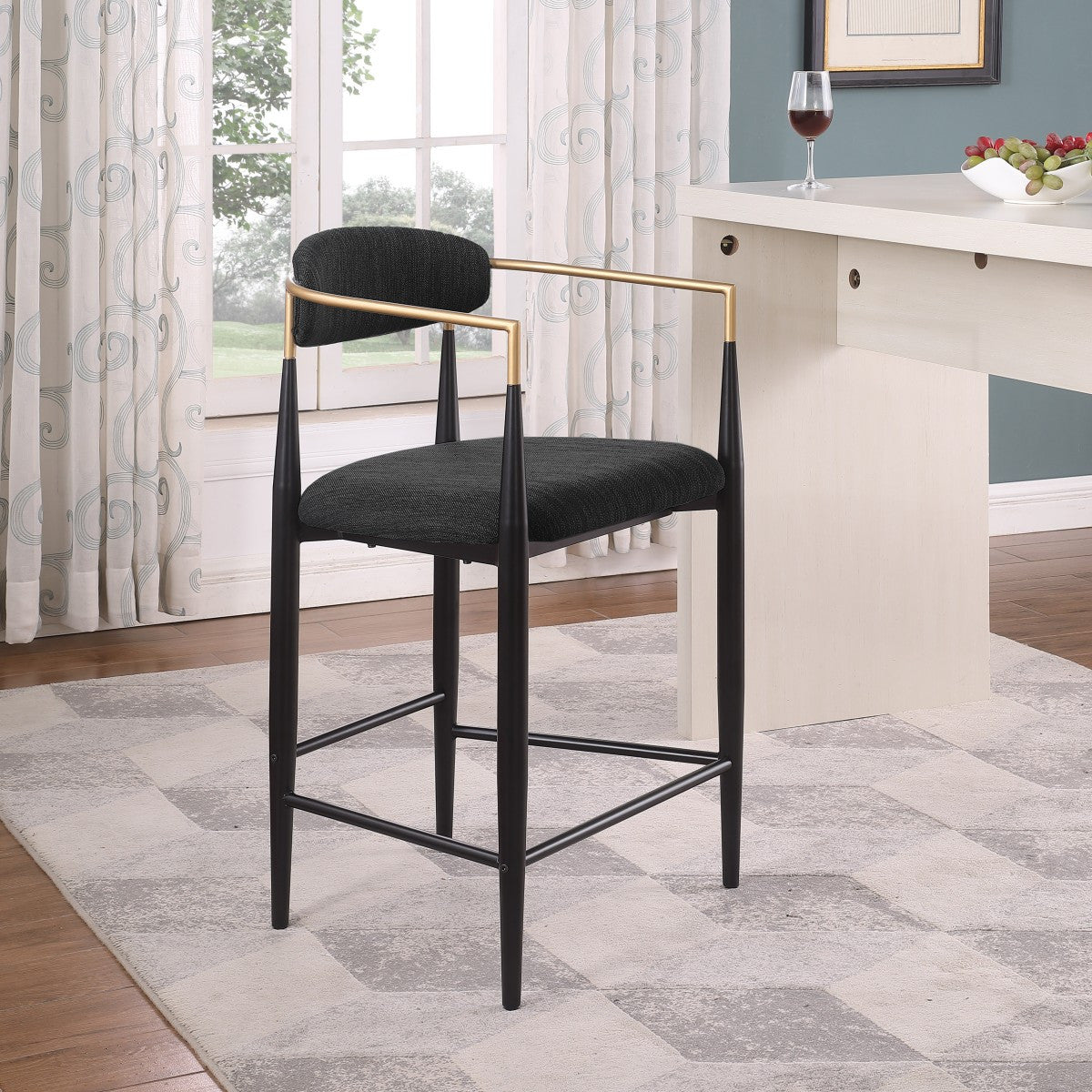 Mykos Bar Stool - Black - Set of Two
