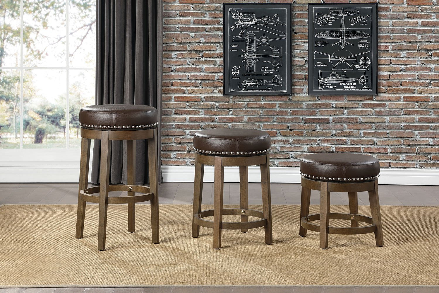 Westby Bar Stool - Brown - Set of Two