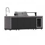 Forno Rimini Gray Countertop Outdoor Kitchen with 30" 62,600 BTU BBQ and Beverage Centre - FODKT2544BLK