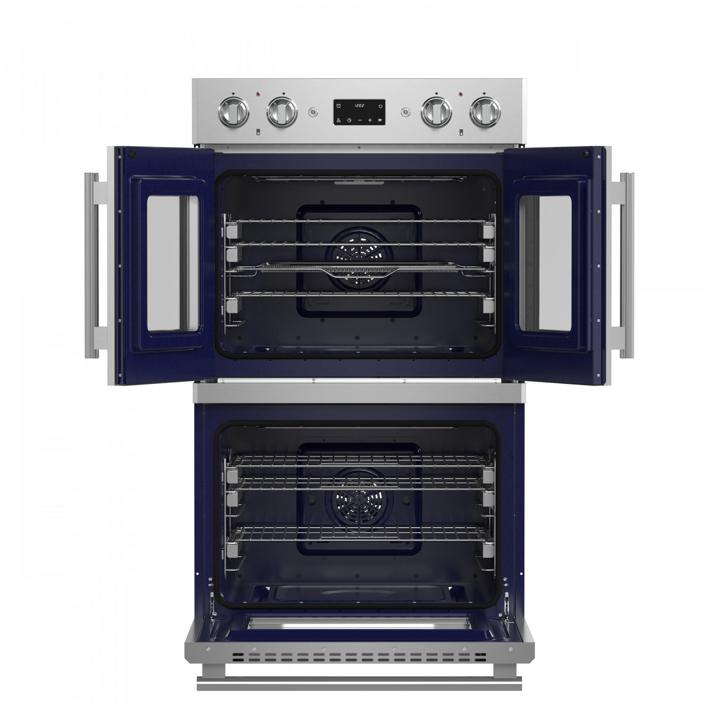 Forno Gallico Stainless Steel 30" French Door Double Wall Oven with Air Fry and Sous Vide (7.36 Cu. Ft.) - FBOEL1388-30