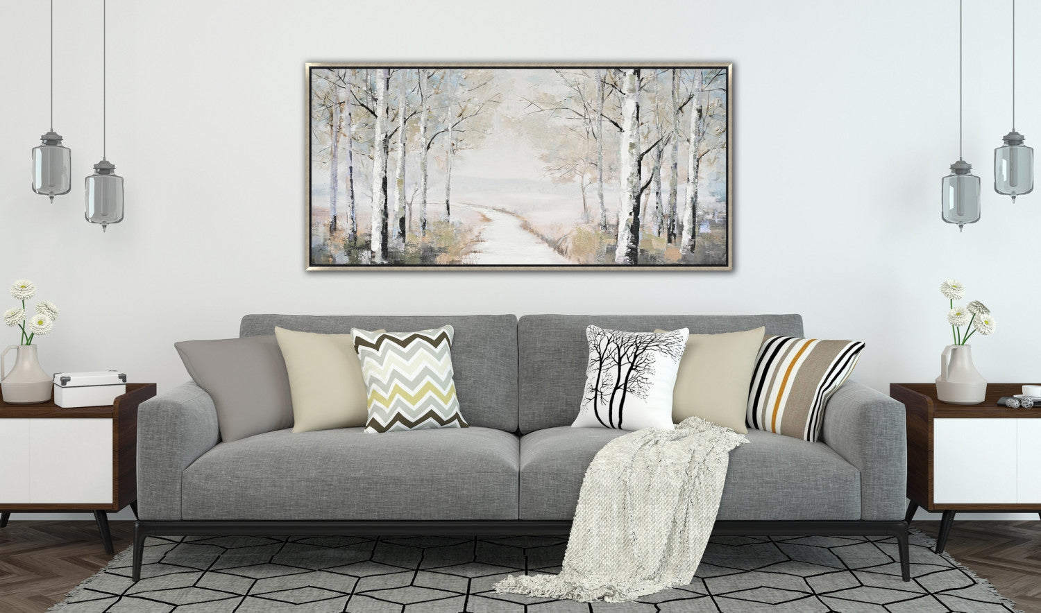 Morning Walk Wall Art - Neutral - 28 X 56