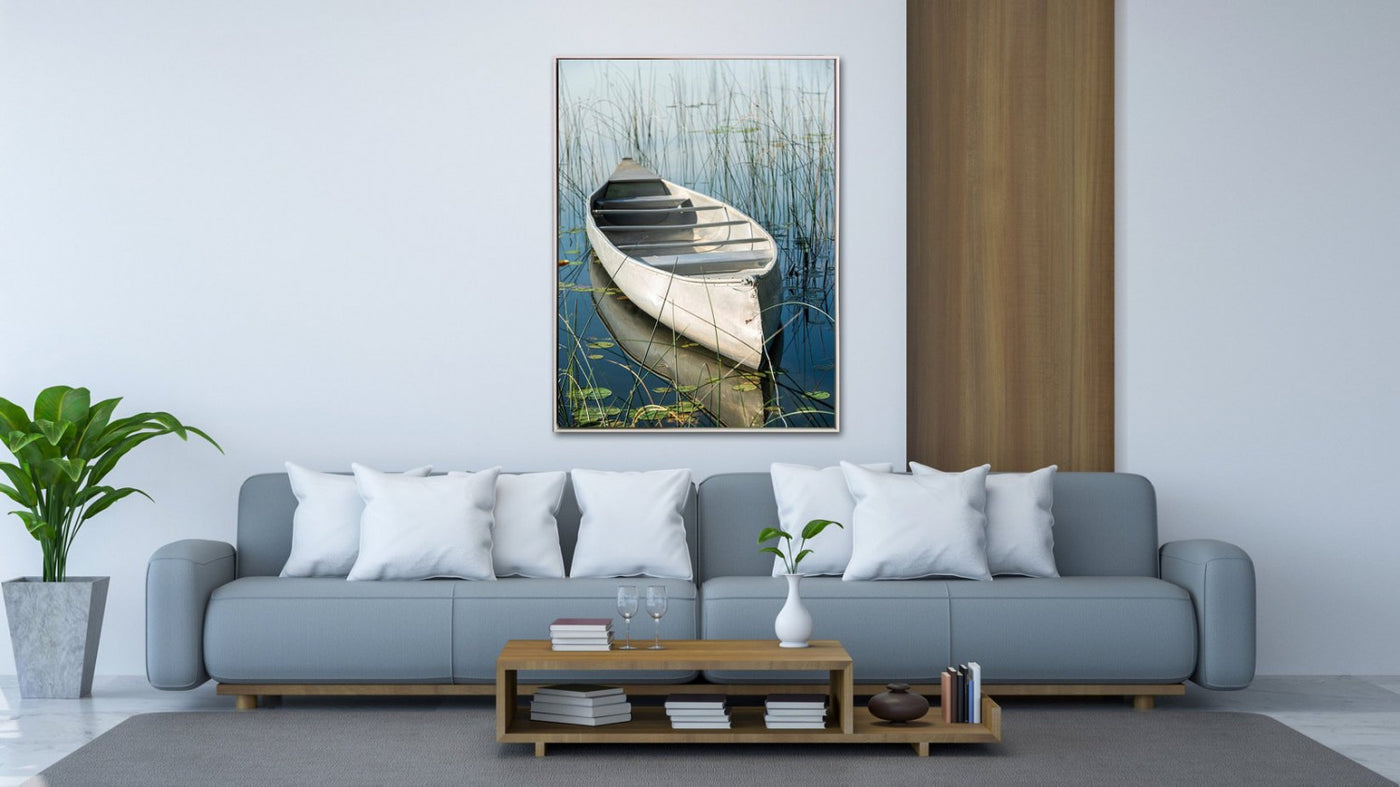 Adrift Wall Art - White/Blue - 36 X 48